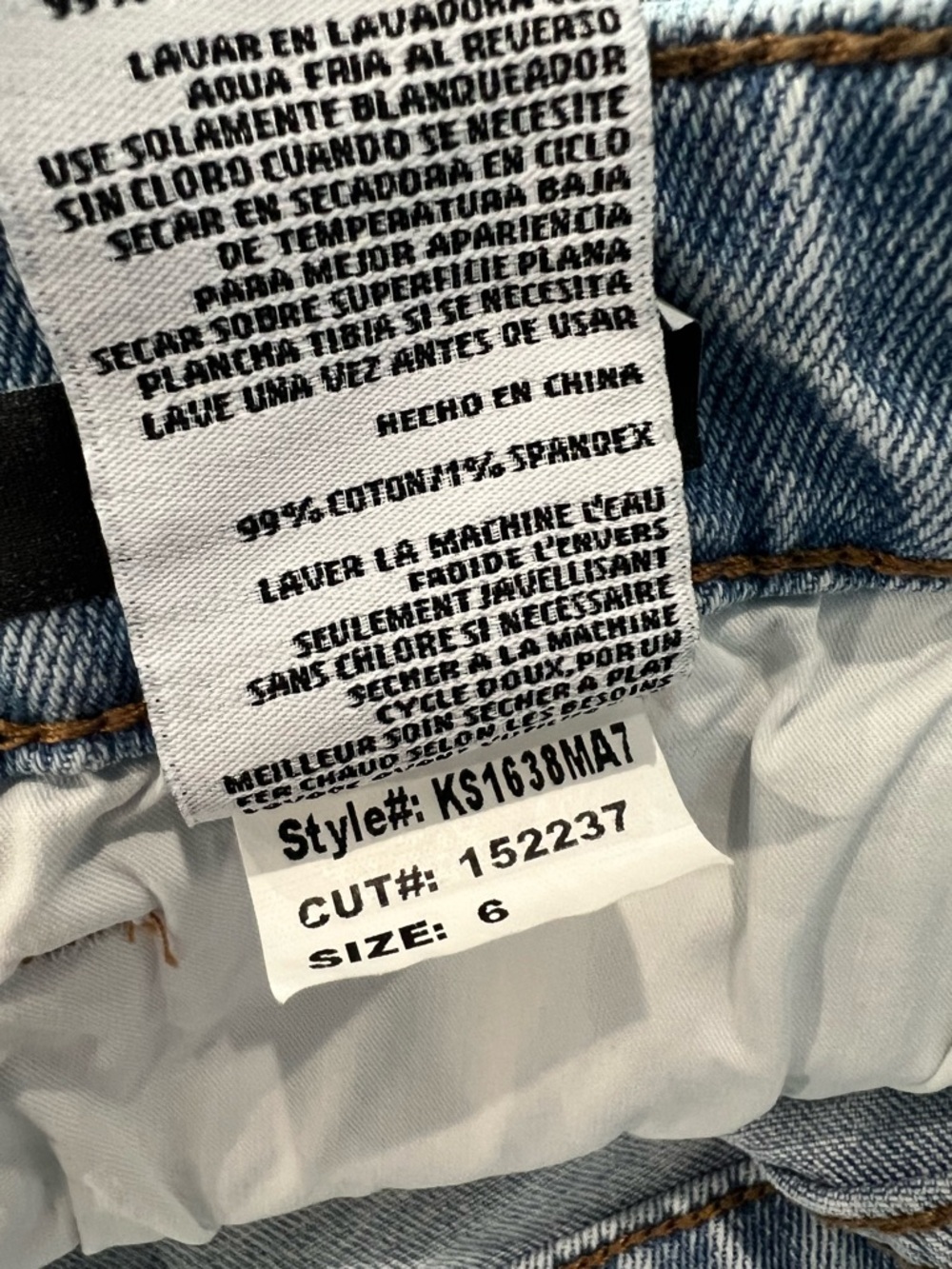 KUT from the Kloth Jane Long Shorts High Rise Frayed Hem Light Wash Denim Size 6 - Picture 7 of 7